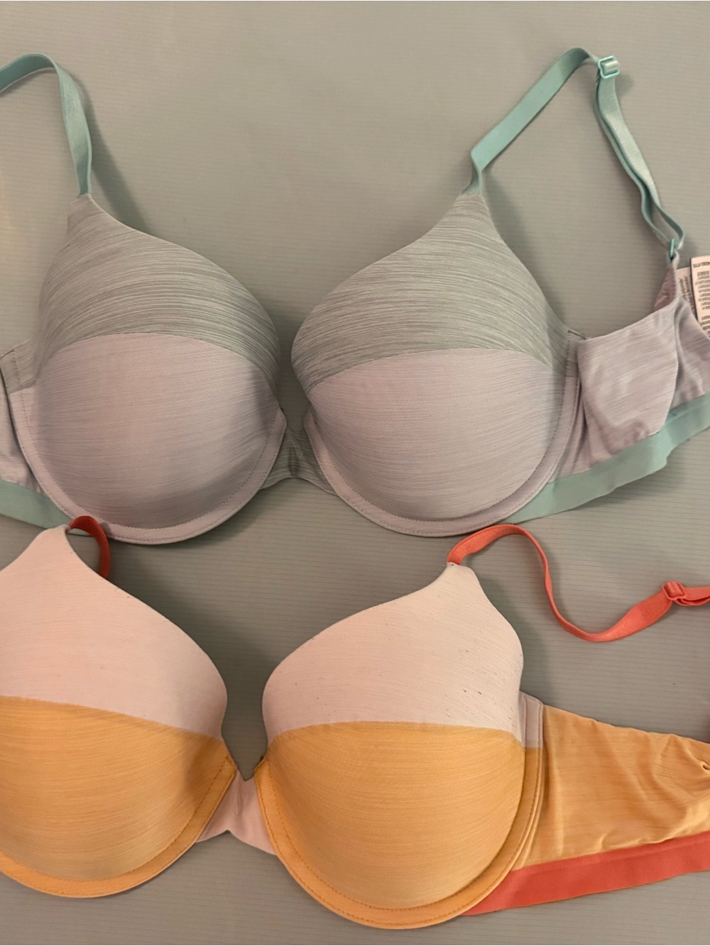 Victoria's Secret Two-Tone Teal & Yellow Padded Underwire Bras